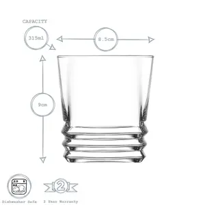 LAV - Elegan Whisky Glasses - 315ml - Pack of 6