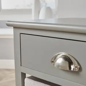 Frahm 3 Drawer Bedside Table Grey