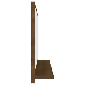 Berkfield Bathroom Mirror Brown Oak 60x10.5x37 cm Engineered Wood