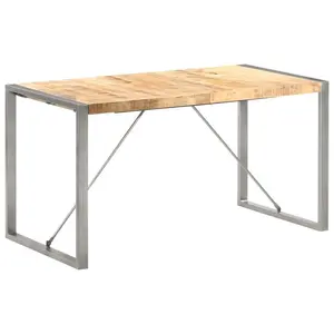 Cheyenne Dining Table Solid Wood Natural / Grey / H75 x L140 x W70cm