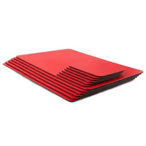 Set of 6 London Red Recycled Leather Placemats and 6 Leather Coasters