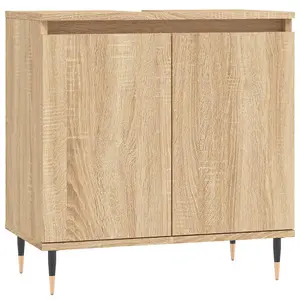 Berkfield Bathroom Cabinet Sonoma Oak 58x33x60 cm Engineered Wood