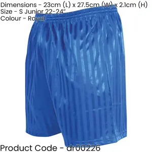 S - ROYAL BLUE Junior Sports Continental Stripe Training Shorts Bottoms Football