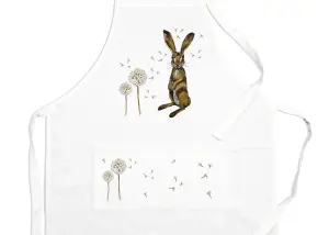 Purely Home Hare Kitchen Apron - Dandelion Print Cooking & Baking Gift/Present