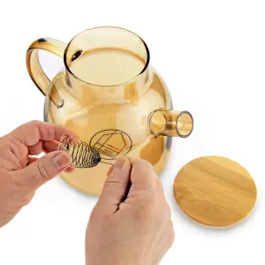 Scandi Home Helsinki Gold Borosilicate Glass Teapot 1.2L