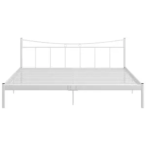 Berkfield Bed Frame White Metal 200x200 cm