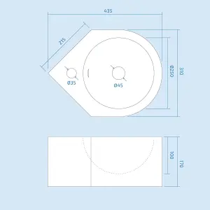 Nes Home Palmer 300 mm Bathroom Wall Hung Cloakroom Basin with Waterfall Mono Tap & Waste