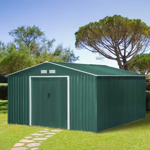 11 ft. W x 13 ft. D Metal Garden Shed Green