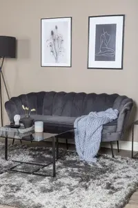 Calais Sofa 3,seater , Dark Grey Velvet