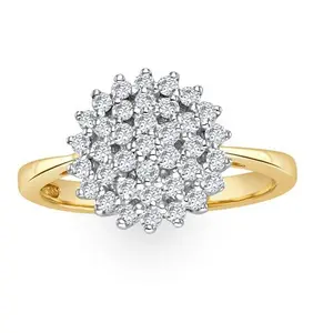 9K Gold Diamond Cluster Ring 0.50Ct - E5607