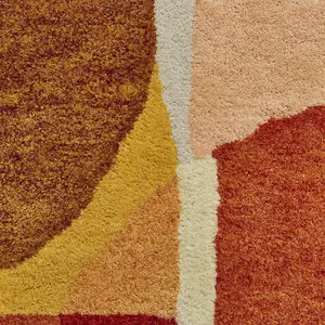 Multicoloured Wool Luxurious Modern Wool Abstract Rug Easy to clean Living Room and Bedroom-150cm X 230cm