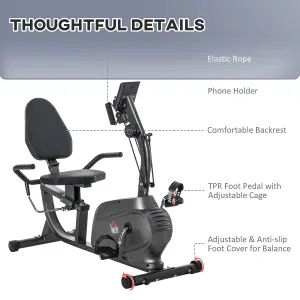 HOMCOM Exercise Training Stationary Cycling Bike w/ LCD Monitor & Pad Holder