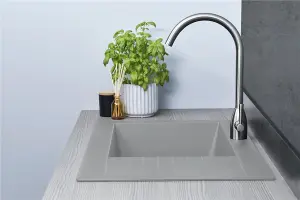 Liquida KAV860CG 1.0 Bowl Composite Reversible Grey Kitchen Sink And Waste Kit