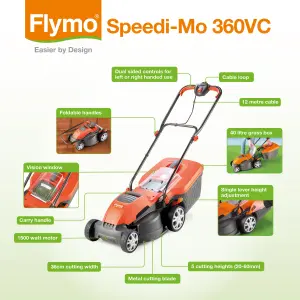 Flymo Speedi-Mo Corded Rotary Lawnmower