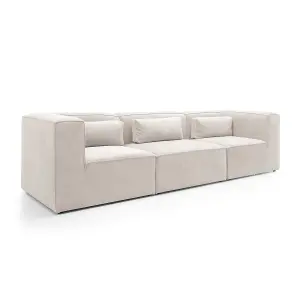 Doris Modular 4 Seater Sofa in White Cord Chenille