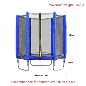 Outdoor Trampoline with Safety Enclosure for Kids Entertainment 5Ft Dia