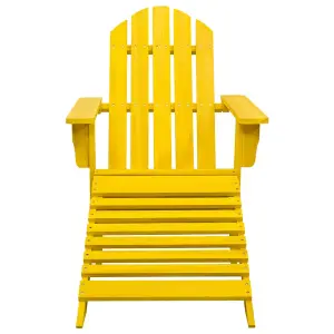 Berkfield Garden Adirondack Chair with Ottoman Solid Fir Wood Yellow