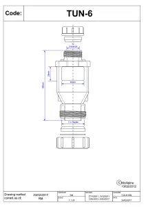 McAlpine TUN-6 One Piece Tun Dish 19/23mm Universal Inlet x 1.25" Universal Outlet