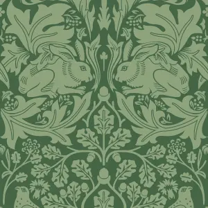 Hoopla Walls Forest Rabbit Forest Green Smooth Matt Wallpaper