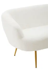 Yazmin Two Seat Sofa With Gold Finish Legs