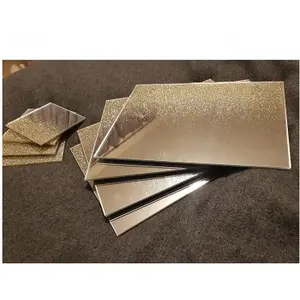 Set Of 6 Coasters 10x10 Placemats 20x30 Crystal Sparkle Gold Glitter Gradient Mirrored