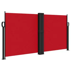 Berkfield Retractable Side Awning Red 120x1000 cm