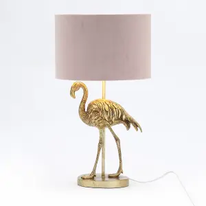 Litecraft Fliss Gold 1 Light Flamingo Table Lamp