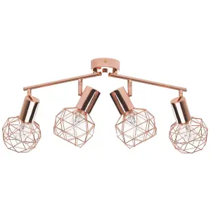 4 Light Spotlight Metal Bar Copper CHENAB