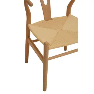 Wishbone Beechwood And Natural Hemp Weave Dining Chair