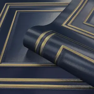 Belgravia Décor Amara Panel Navy Textured Wallpaper