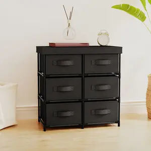 Berkfield Storage Cabinet with 6 Drawers 55x29x55 cm Black Steel