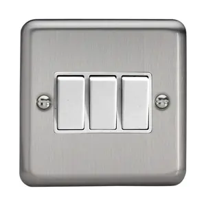 Varilight XS3W Rocker Switches 3 Gang White