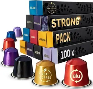 Strong Coffee Variety Pack: 100 Nespresso Compatible Pods. Test-Winning Capsules. 6 Different Varieties