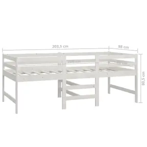 Berkfield Bed Frame White 90x200 cm Solid Wood Pine