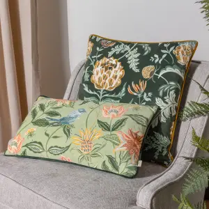 Evans Lichfield Chatsworth Aviary Piped Polyester Filled Cushion