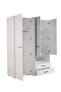 Limone White 4 Doors and 2 Drawers Wardrobe