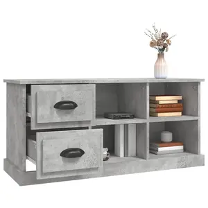 Berkfield TV Cabinet Concrete Grey 102x35.5x47.5 cm Engineered Wood