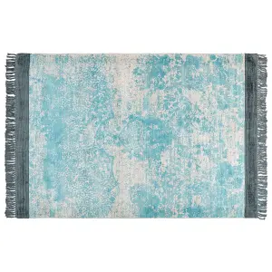 Viscose Area Rug 160 x 230 cm Blue and Beige AKARSU