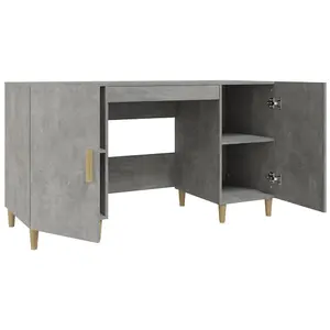 Berkfield Desk Concrete Grey 140x50x75 cm Engineered Wood