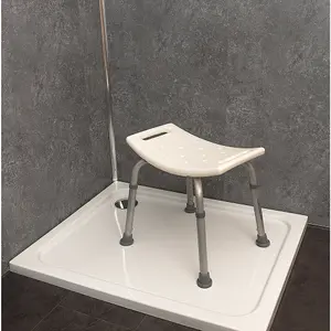 Shower Stool with Integrated Handles - Aluminium Frame - Anti Slip Feet Safety