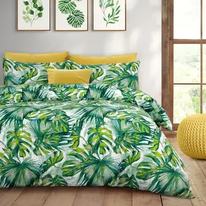 Rasheema Duvet Set Green / Botanical Delicate Sacramento Floral / Super King - 3 Standard Pillowcases