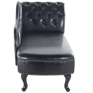 Right Hand Chaise Lounge Faux Leather Black NIMES