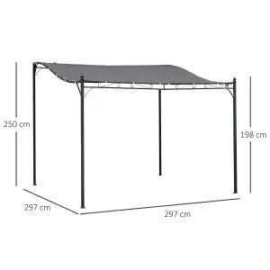 Outsunny 3m x 3m Gazebo Garden Pergola Canopy Sun Shade Shelter Soft Top