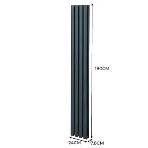 Oval Radiator - 1800 x 240mm - Anthracite