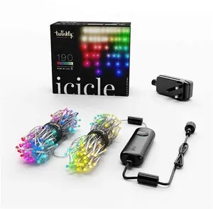 Twinkly Icicle App-Controlled Multicolor + White LED Lights Transparent Wire - 190 Leds