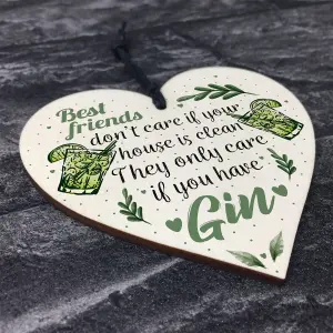 Red Ocean Handmade Gin Tonic Novelty Wooden Heart Friendship Gin Gift Funny Kitchen Sign Decor