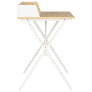 Berkfield Desk White and Natural 80x50x84 cm