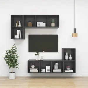 Berkfield Wall-mounted TV Cabinet Grey 37x37x72 cm Engineered Wood