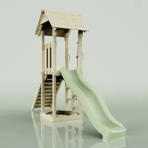 PolarPlay Tower Kids Wooden Climbing Frame with Slide - Yarin Sage