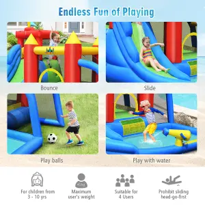 Costway 7-In-1 Inflatable Water Slide Jumping Bouncy Castle House Splash Pool Climbing